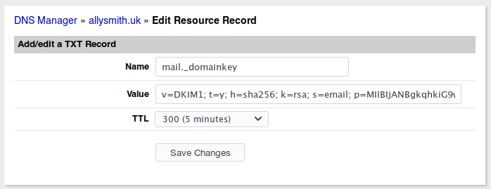 Linode DNS manager